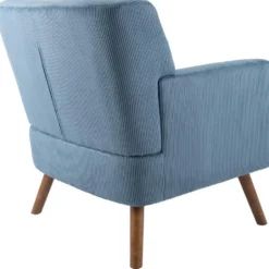 CLP Fauteuil Kioni bruin Frame - Ribstof - blauw