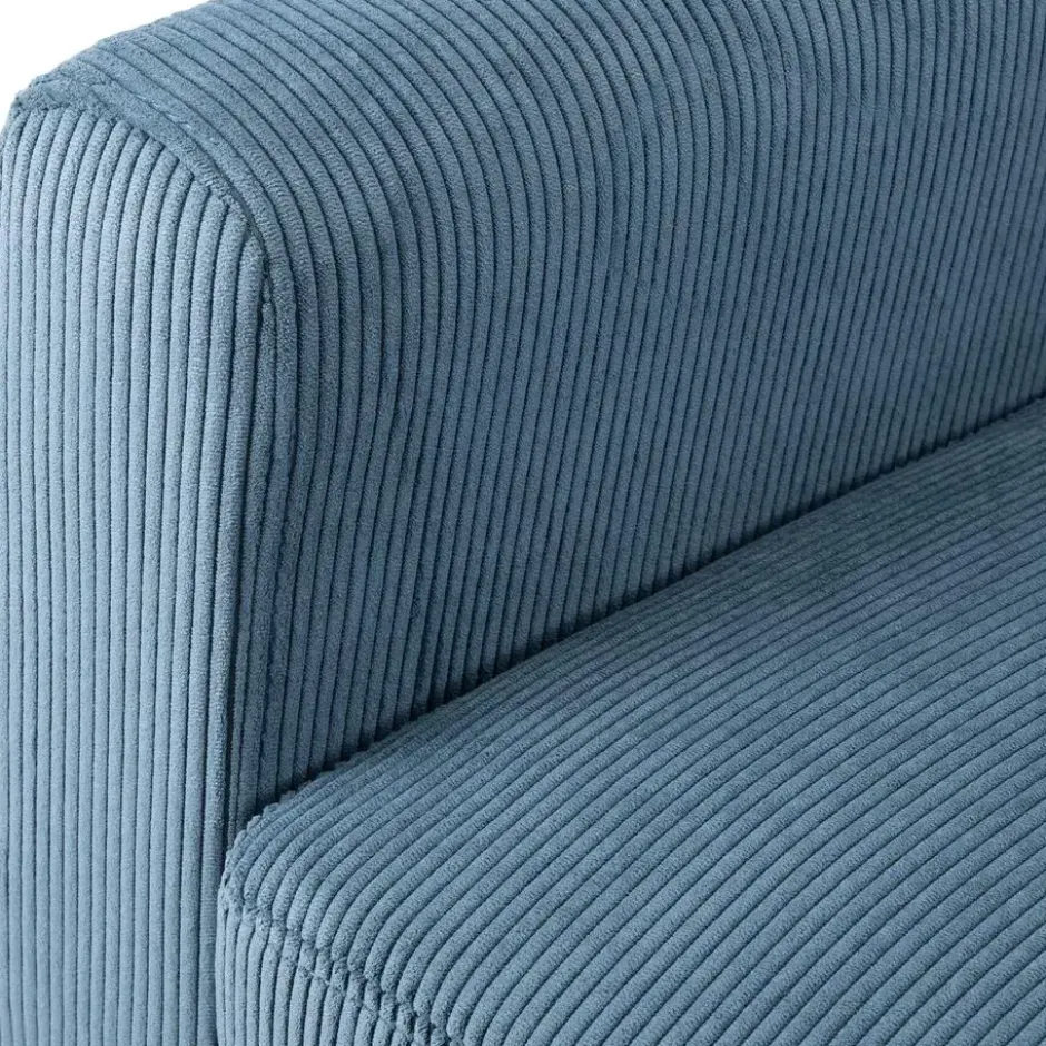 CLP Fauteuil Kioni bruin Frame - Ribstof - blauw