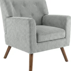 CLP Fauteuil Kioni bruin Frame - Ribstof - grijs