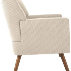 CLP Fauteuil Kioni bruin Frame - Ribstof - creme
