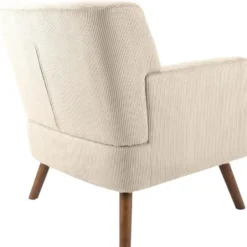 CLP Fauteuil Kioni bruin Frame - Ribstof - creme