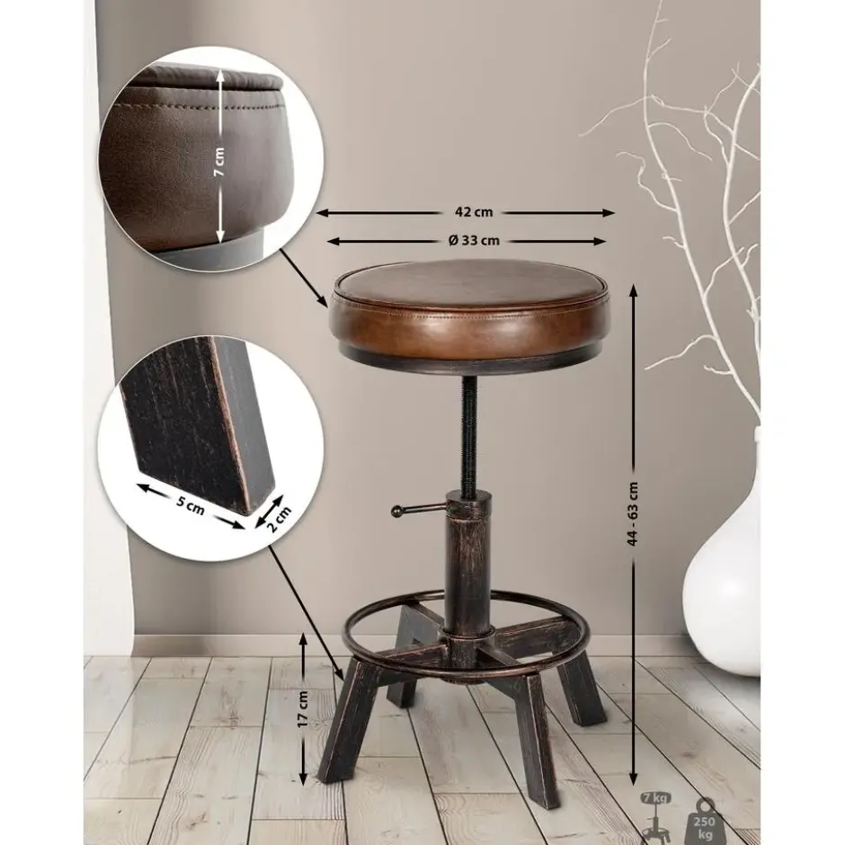 CLP Hocker Destin Kunstleer - bronzen