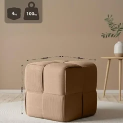 CLP Hocker Forinta Ribstof - taupe