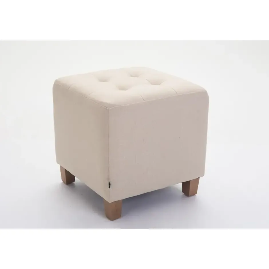 CLP Hocker Pharao antiek licht Frame - Stof - creme
