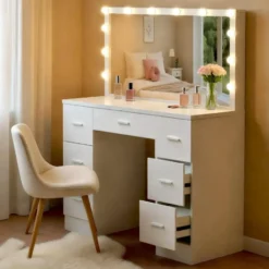 CLP Kaptafel Ginny wit Frame - Hout - wit