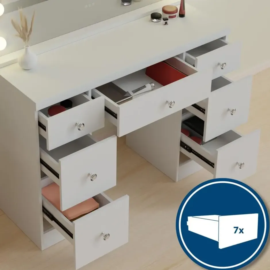 CLP Kaptafel Lerona wit Frame - Hout - wit