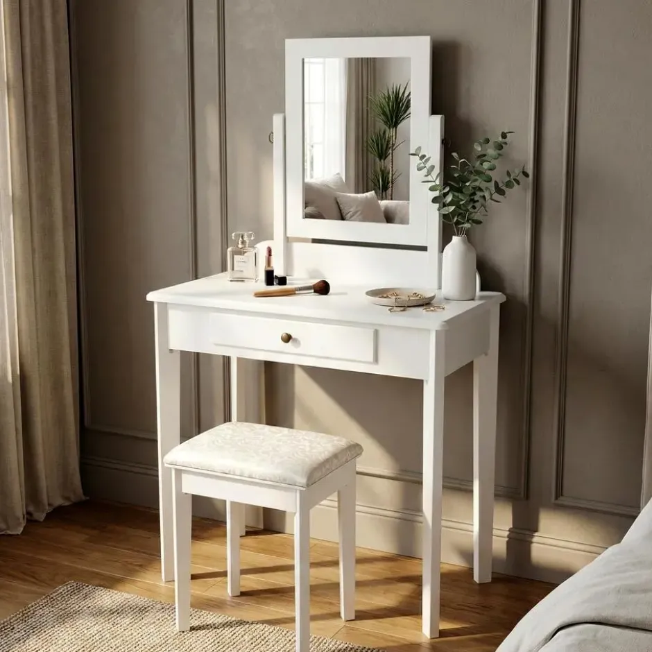 CLP Kaptafel Velia wit Frame - Hout - wit