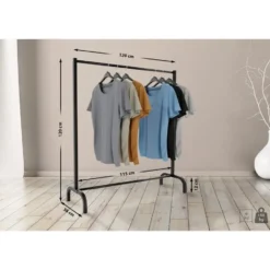 CLP Kledingrek Lara 120x120x38 cm - zwart