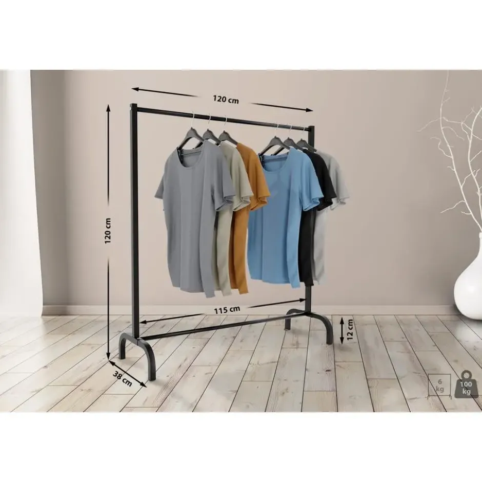CLP Kledingrek Lara 120x120x38 cm - zwart