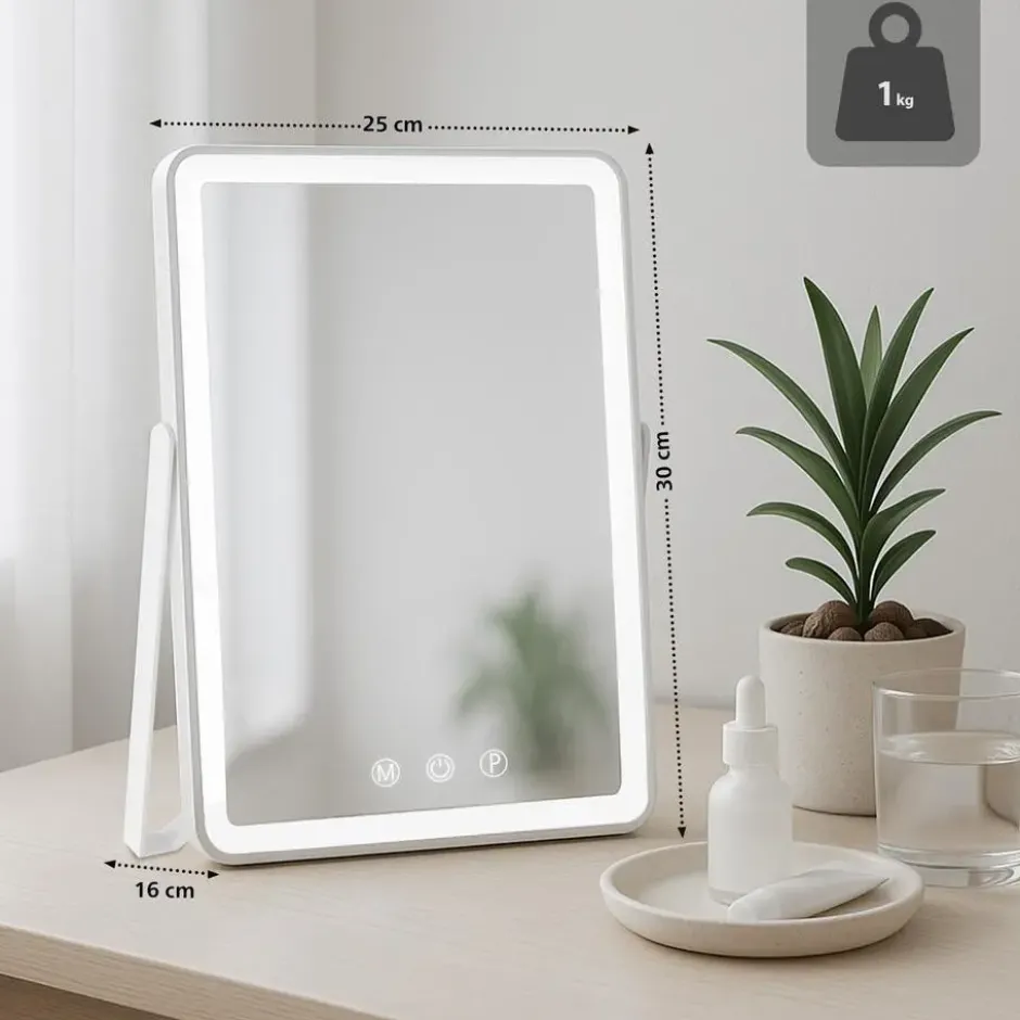 CLP Make-up spiegel Caistor Glas - wit
