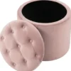 CLP Poef Pantin zwart Frame - Fluweel - rosa