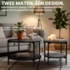 CLP Salontafel Edduma zwart Frame - Hout - grijs