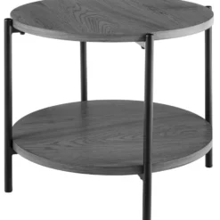 CLP Salontafel Edduma zwart Frame - Hout - grijs
