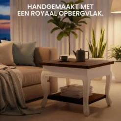 CLP Salontafel Thordis wit Frame - Hout - donkerbruin
