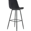 CLP Set van 2 Barkruk Dartford mat zwart Frame - Fluweel - zwart