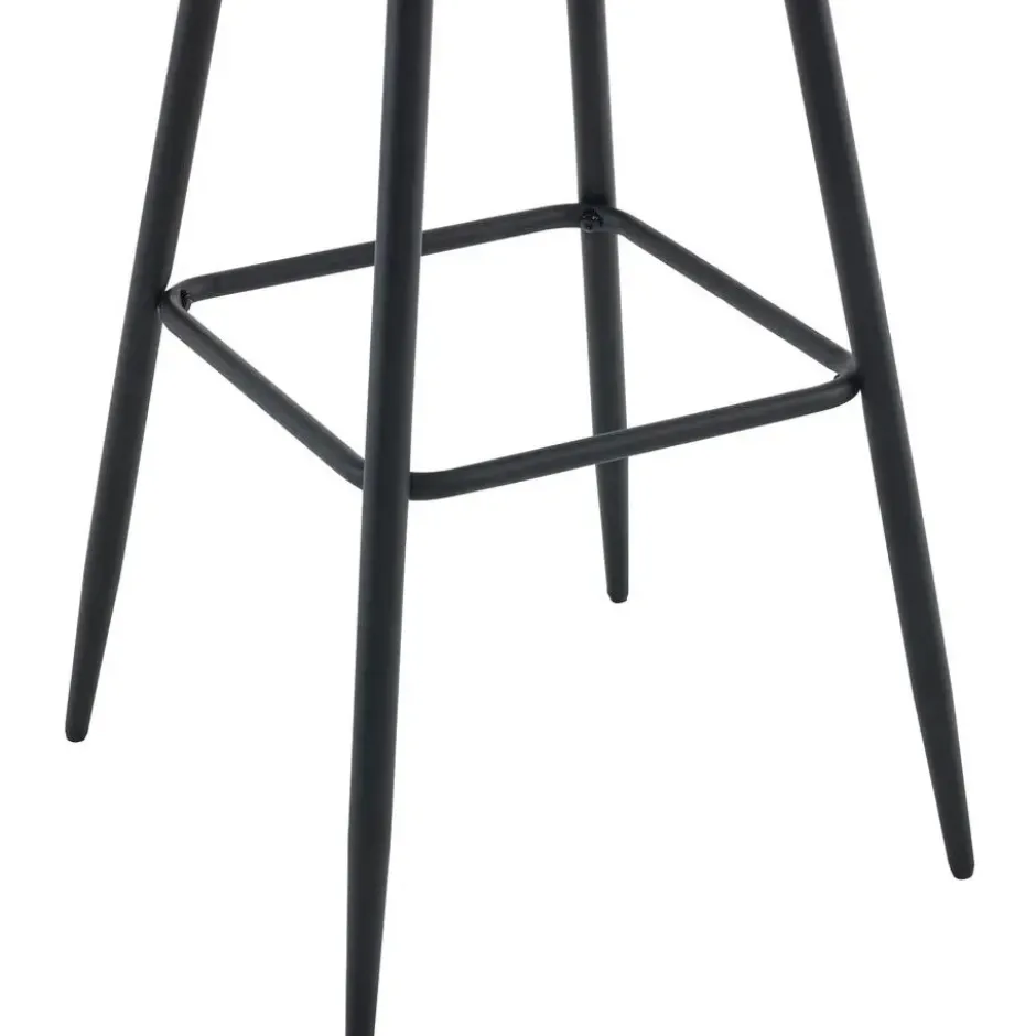 CLP Set van 2 Barkruk Dartford mat zwart Frame - Fluweel - zwart