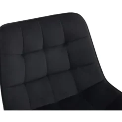 CLP Set van 2 Barkruk Dartford mat zwart Frame - Fluweel - zwart