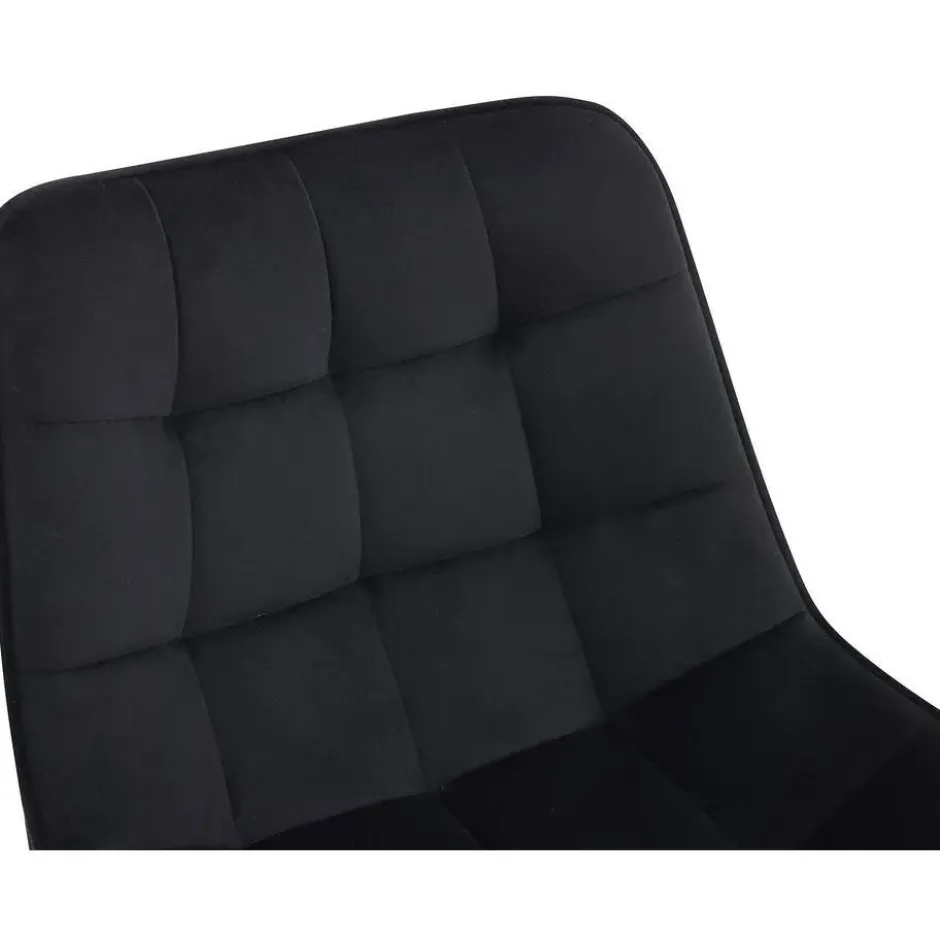 CLP Set van 2 Barkruk Dartford mat zwart Frame - Fluweel - zwart