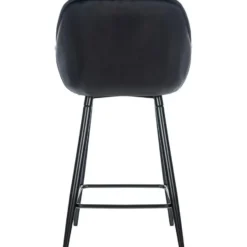 CLP Set van 2 Barkruk Gibson zwart Frame - Fluweel - zwart