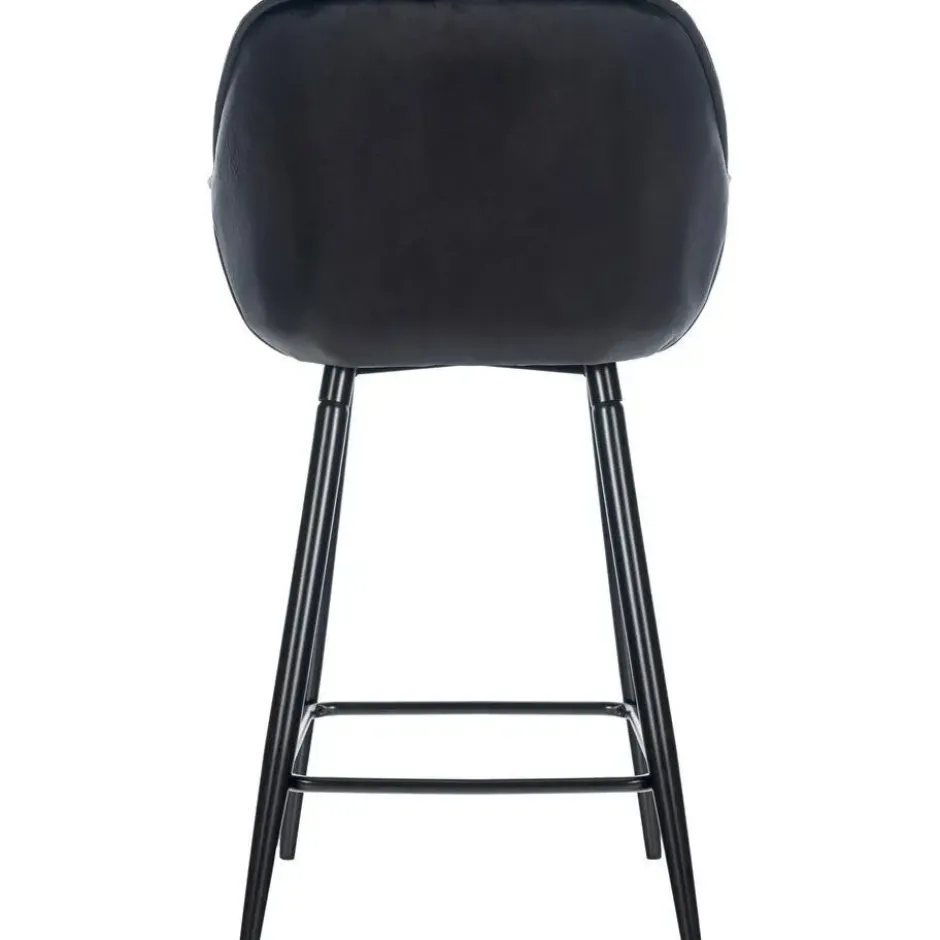 CLP Set van 2 Barkruk Gibson zwart Frame - Fluweel - zwart