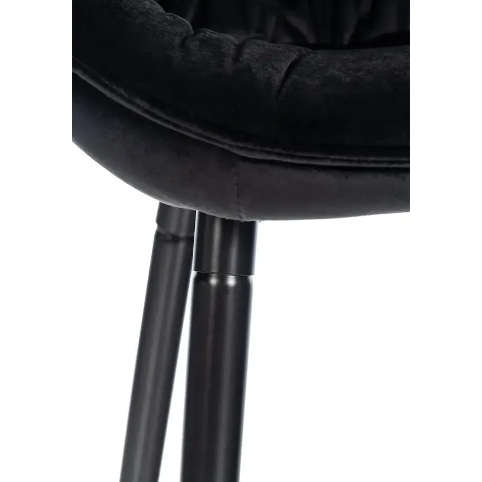 CLP Set van 2 Barkruk Gibson zwart Frame - Fluweel - zwart