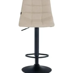 CLP Set van 2 Barkruk Jerry zwart Frame - Stof - creme