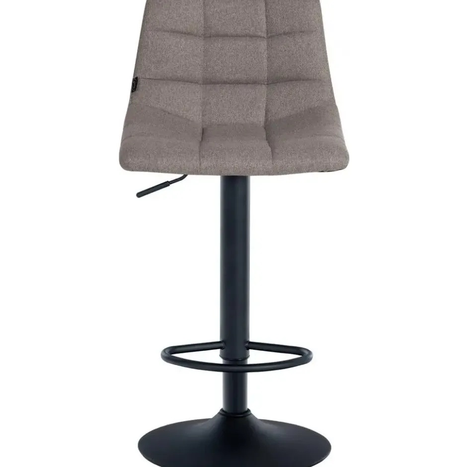 CLP Set van 2 Barkruk Jerry zwart Frame - Stof - grijs
