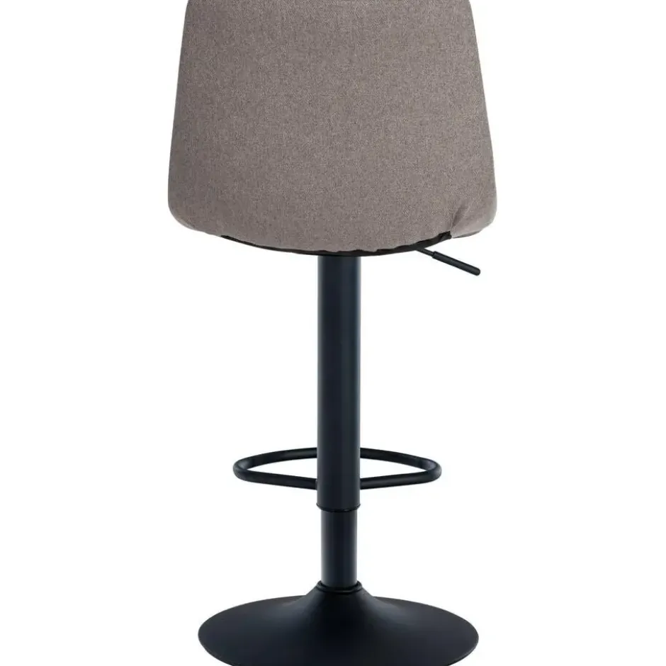 CLP Set van 2 Barkruk Jerry zwart Frame - Stof - grijs