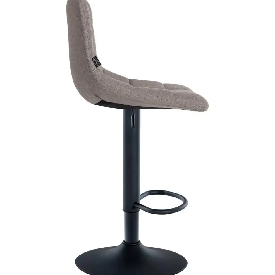 CLP Set van 2 Barkruk Jerry zwart Frame - Stof - grijs