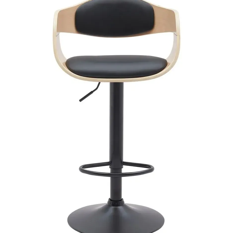 CLP Set van 2 Barkruk Kingston mat zwart Frame - Kunstleer - natura/zwart
