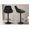 CLP Set van 2 Barkruk Lazio zwart Frame - Fluweel - zwart