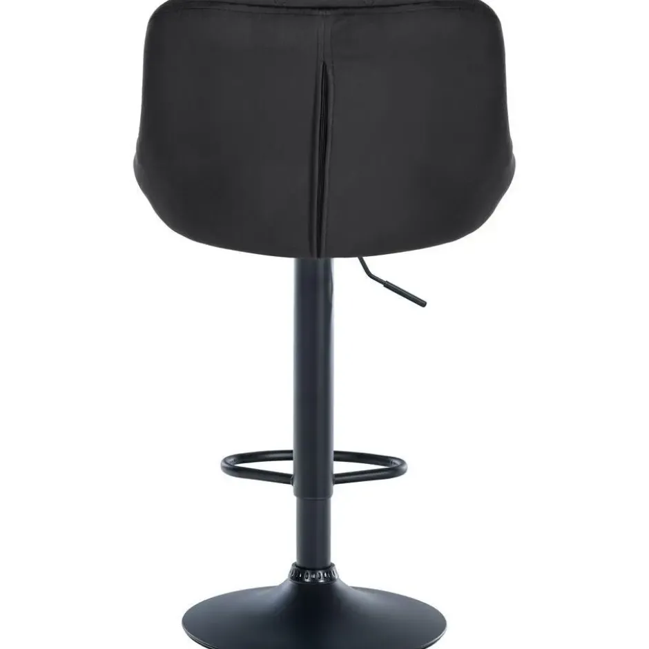 CLP Set van 2 Barkruk Lazio zwart Frame - Fluweel - zwart