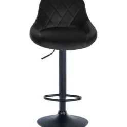 CLP Set van 2 Barkruk Lazio zwart Frame - Fluweel - zwart