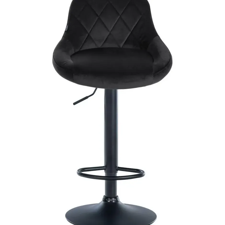 CLP Set van 2 Barkruk Lazio zwart Frame - Fluweel - zwart