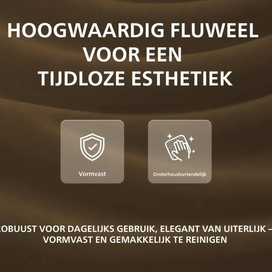 CLP Set van 2 Barkruk Milet Fluweel - bruin