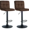 CLP Set van 2 Barkruk Peru zwart Frame - Fluweel - bruin
