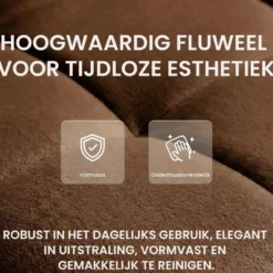 CLP Set van 2 Barkruk Peru zwart Frame - Fluweel - bruin