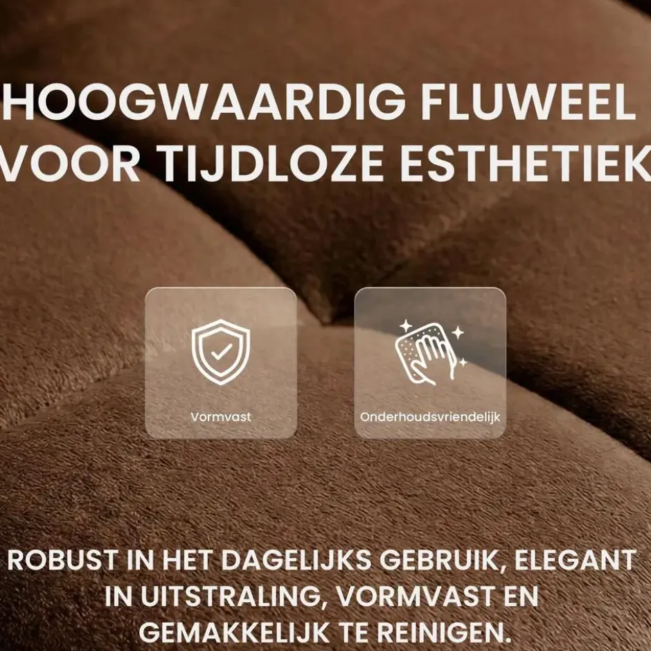 CLP Set van 2 Barkruk Peru zwart Frame - Fluweel - bruin