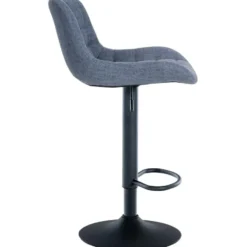 CLP Set van 2 Barkruk Tover zwart Frame - Stof - blauw