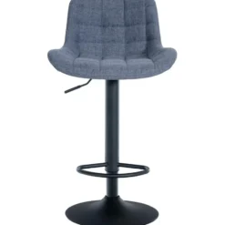 CLP Set van 2 Barkruk Tover zwart Frame - Stof - blauw
