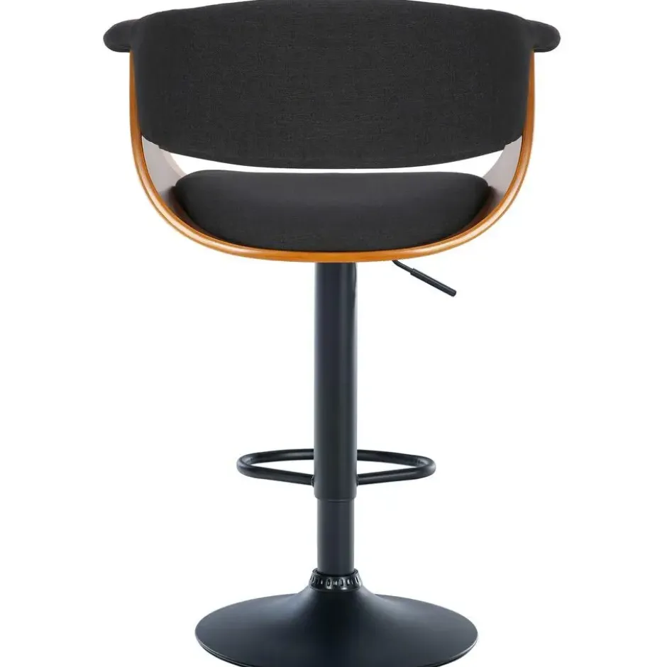 CLP Set van 2 Barkruk Vestal zwart Frame - Stof - walnoot/zwart