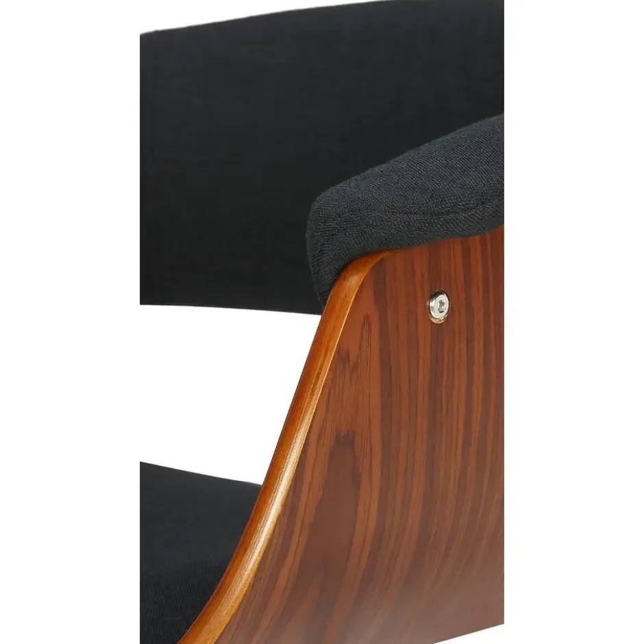 CLP Set van 2 Barkruk Vestal zwart Frame - Stof - walnoot/zwart