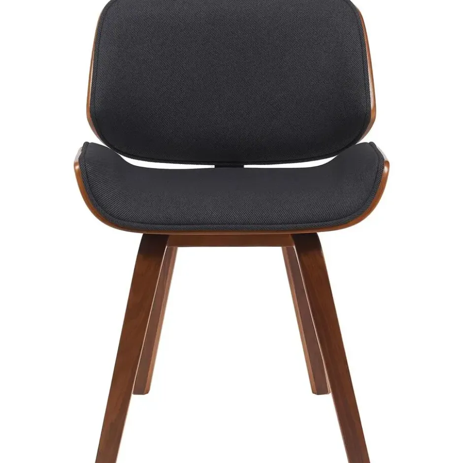 CLP Set van 2 Eetkamerstoel Beverley walnoot Frame - Stof - walnoot/zwart