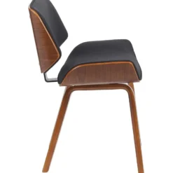 CLP Set van 2 Eetkamerstoel Beverley walnoot Frame - Stof - walnoot/zwart