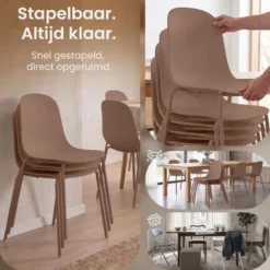 CLP Set van 2 Eetkamerstoel Hardin Kunststof - terracotta