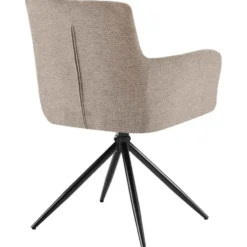 CLP Set van 2 Eetkamerstoel Jonah zwart Frame - Stof - taupe