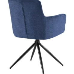 CLP Set van 2 Eetkamerstoel Jonah zwart Frame - Stof - donkerblauw