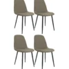 CLP Set van 4 Eetkamerstoel Maryam zwart Frame - Stof - taupe