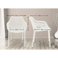 CLP Set van 2 Tuinstoel Air XL Kunststof - wit
