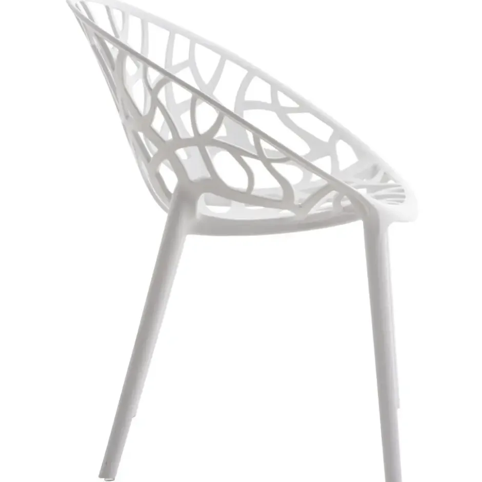 CLP Set van 4 Tuinstoel Hope Kunststof - wit